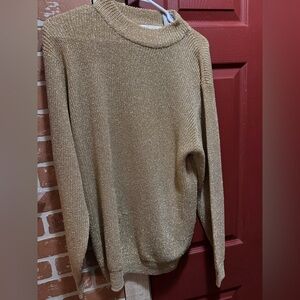 Shimmering Gold Women's Turtleneck Sweater